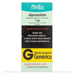 Alprazolam (Frontal) 1mg 30 comprimidos - Genérico