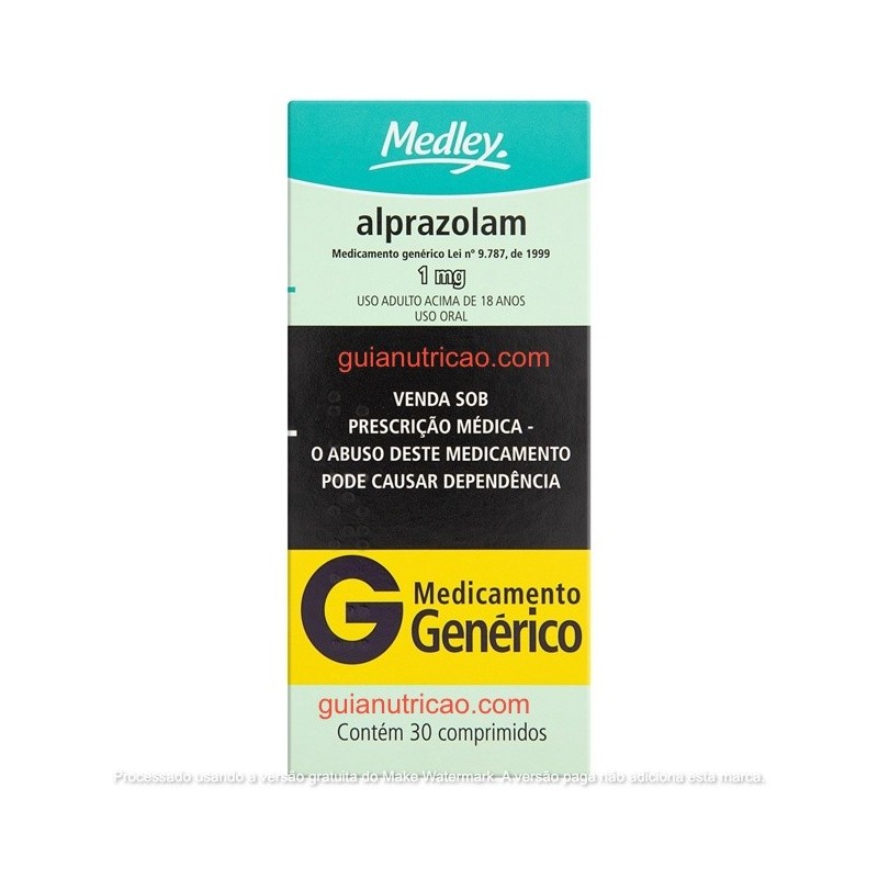 Alprazolam (Frontal) 1mg 30 comprimidos - Genérico